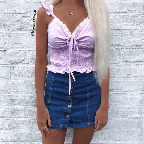 LILAC MINI MILKSMAID STYLE BODICE CROP TOP