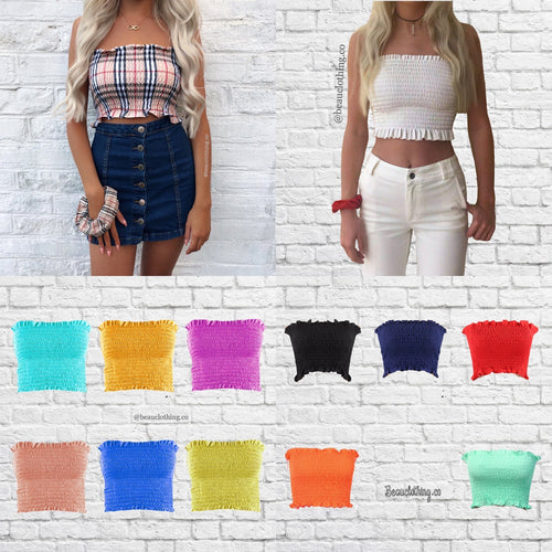 SHIRRED BANDEAU’s (18 COLOURS)