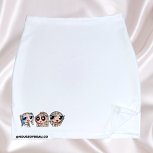 Load image into Gallery viewer, POWERPUFF MINI SCUBA SLIT SKIRT