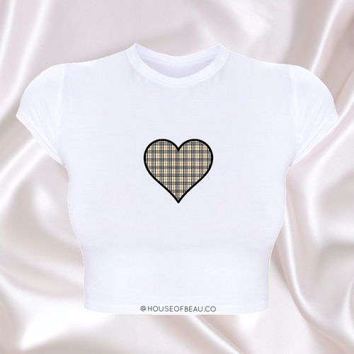 NOVA CHECK HEART CROP TOP