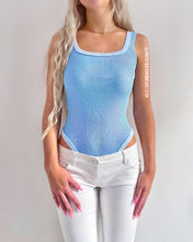 Load image into Gallery viewer, RETRO PATTERN BLUE BODYSUIT