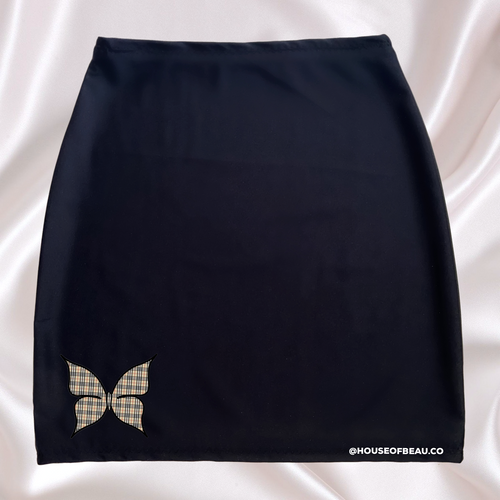 THE CUTEST NOVA CHECK BUTTERFLY DETAIL MINI SKIRT