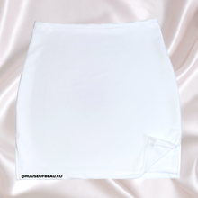 Load image into Gallery viewer, THE PERFECT SCUBA WHITE MINI SLIT SKIRT (double layered)