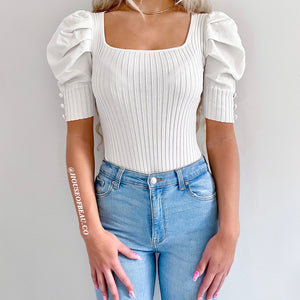 WHITE MILKMAID BODYSUIT